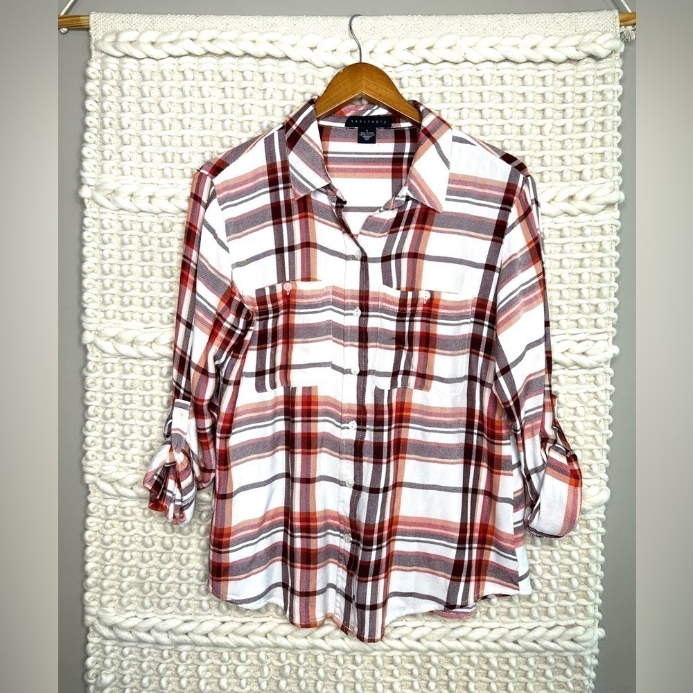 Anthropologie Sanctuary Plaid Button Down Top